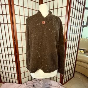 Brown Tweed M Pullover Sweater